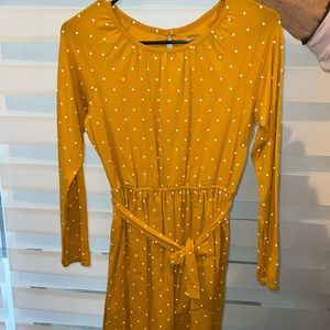 Girls Yellow Long Sleeved Polka Dot Dress!!